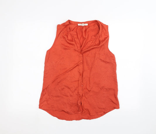 Daniel Rainn Womens Orange   Basic Button-Up Size S