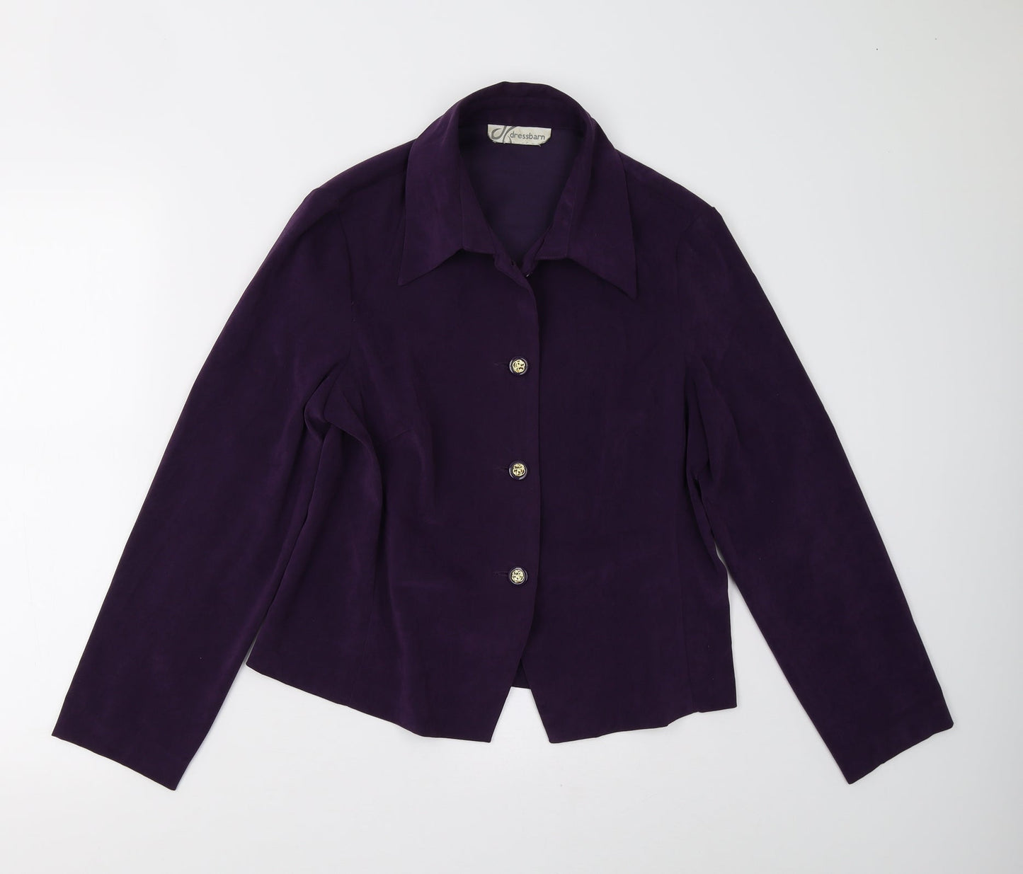 Dressbarn Womens Purple   Basic Button-Up Size M
