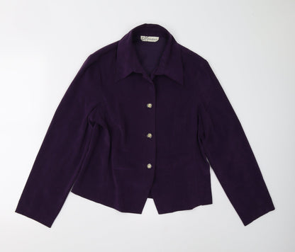Preloved Dressbarn Womens Purple   Basic Button-Up Size M - Front