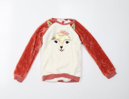 Preloved Penelope Mack Girls Multicoloured  Fleece Pullover Jumper Size 6 Years - Front