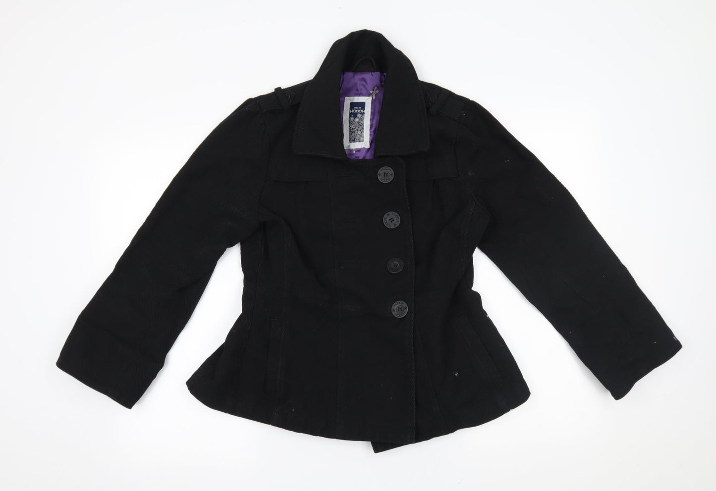 HOOCH Womens Black   Pea Coat Coat Size 12