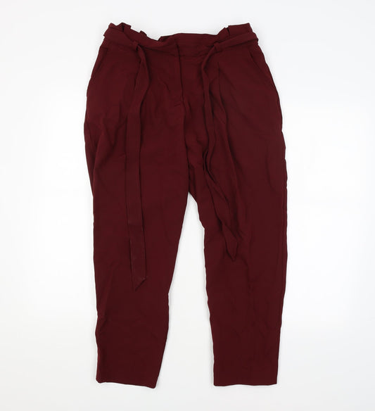 New Look Womens Red   Trousers  Size 12 L24 in