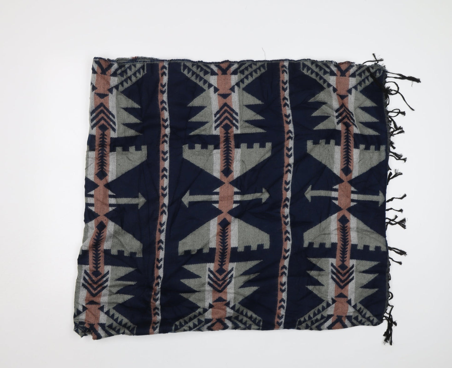 Preqworn Womens Blue Geometric   Shawl/Wrap