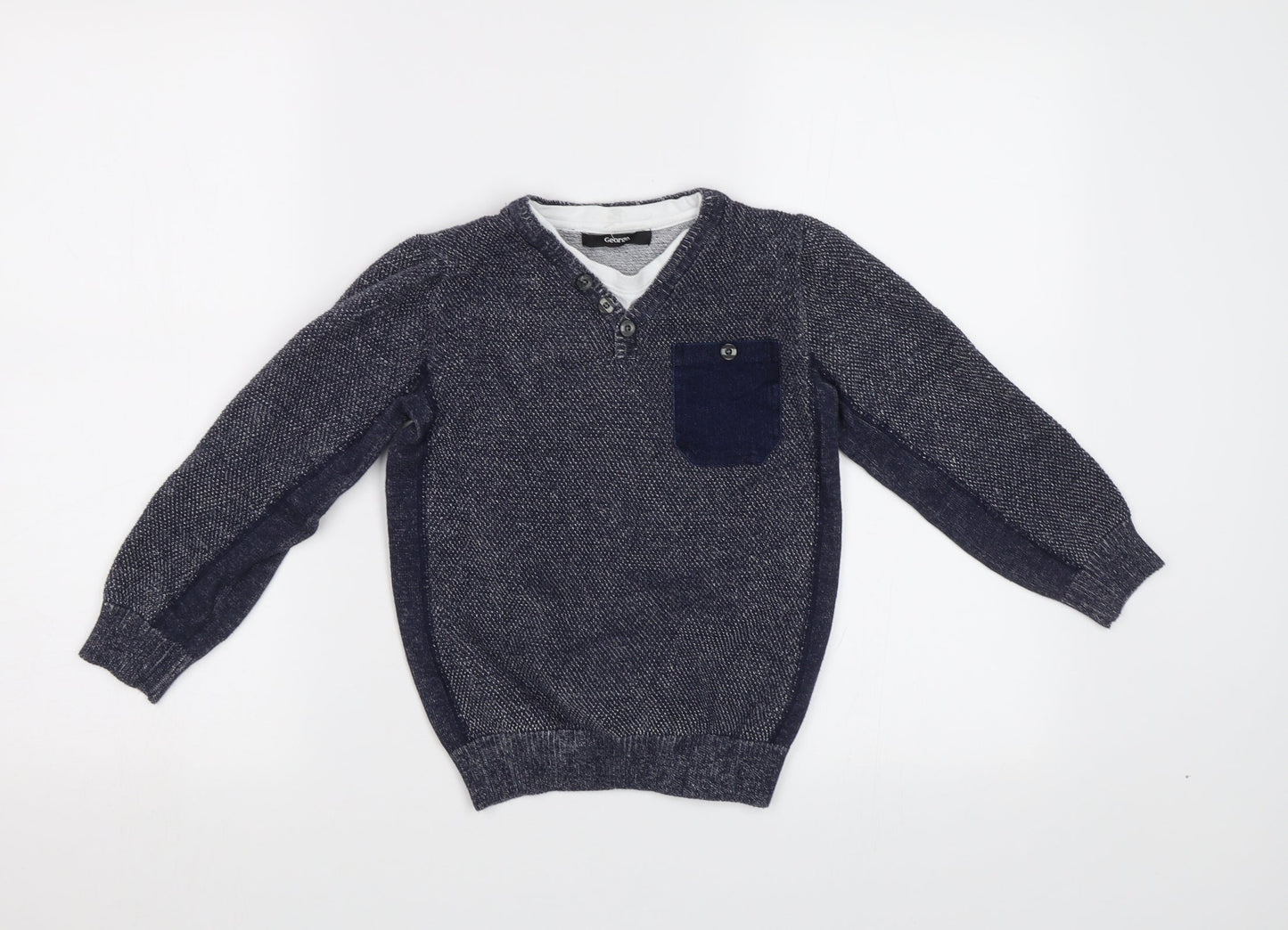 George Boys Blue   Pullover Jumper Size 6-7 Years