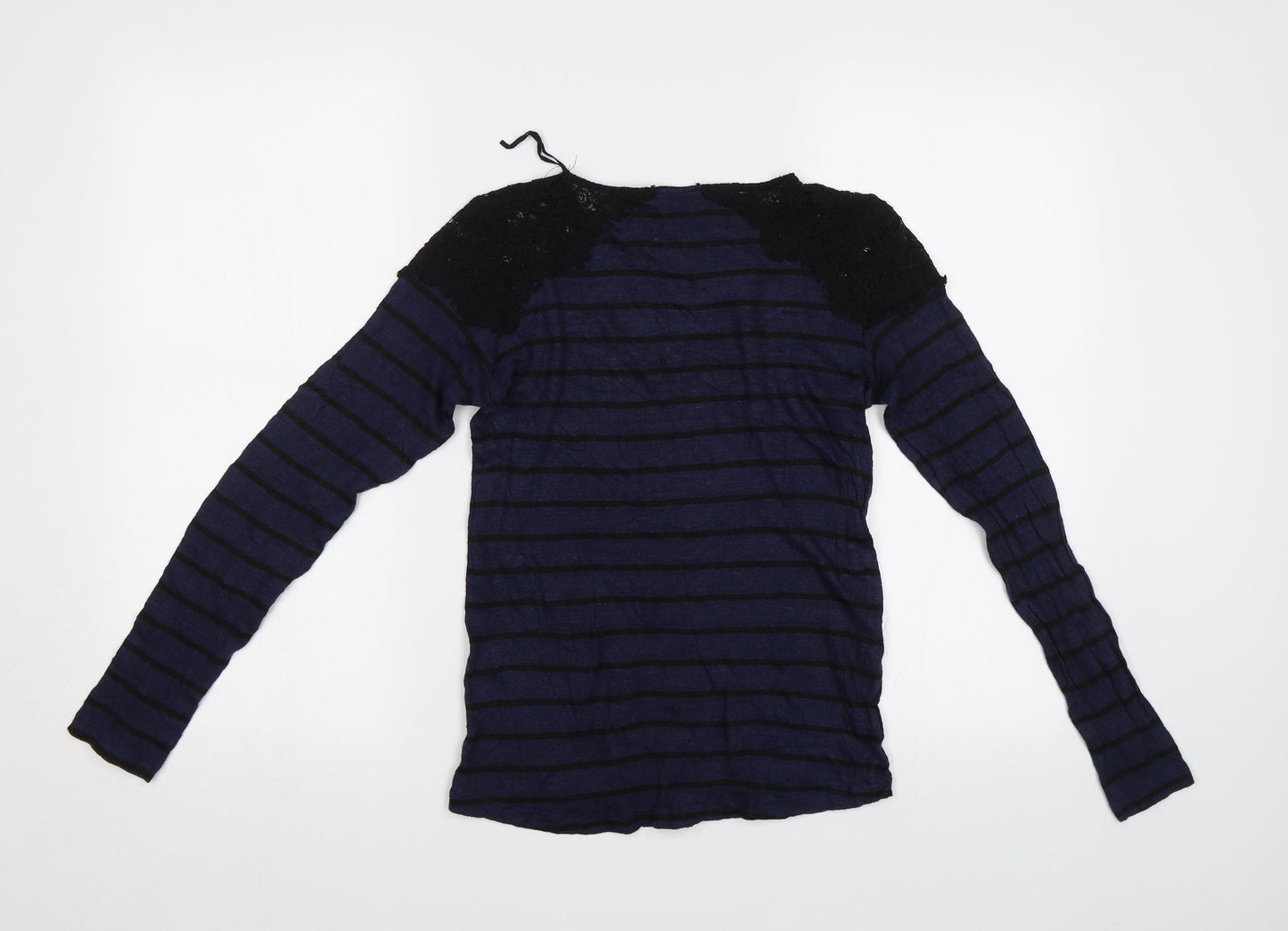 Zara Womens Blue Striped  Basic Blouse Size M