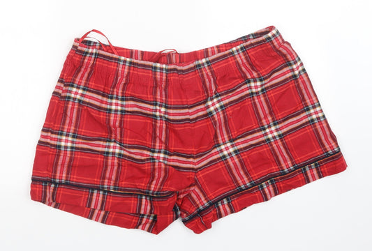 M&S Womens Red Plaid   Sleep Shorts