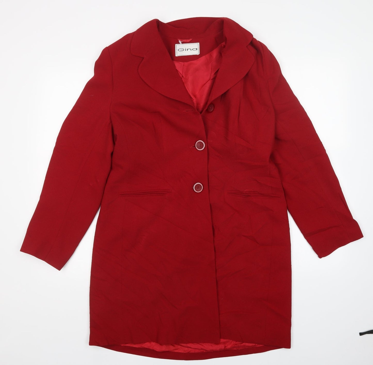 Gina Womens Red   Overcoat Coatigan Size 16