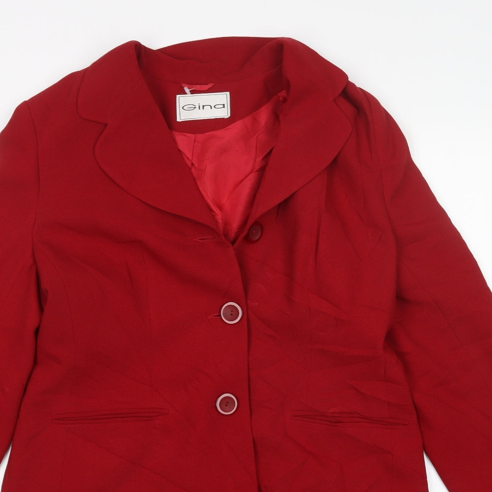 Gina Womens Red   Overcoat Coatigan Size 16