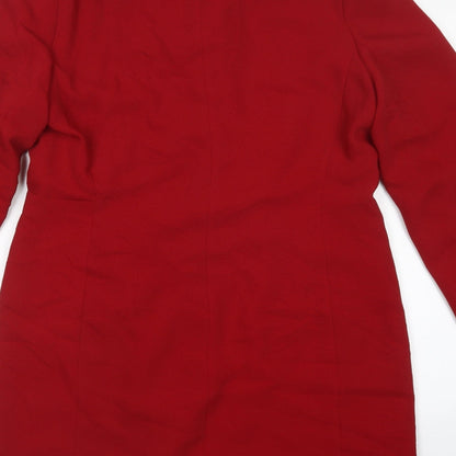 Gina Womens Red   Overcoat Coatigan Size 16