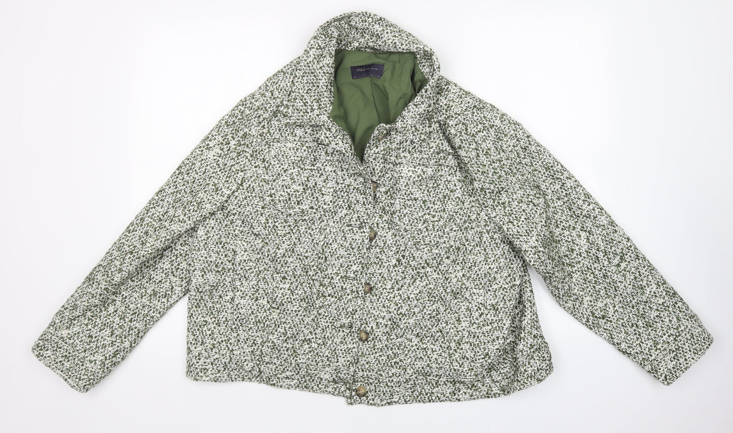M&S Womens Green   Jacket Coatigan Size 12