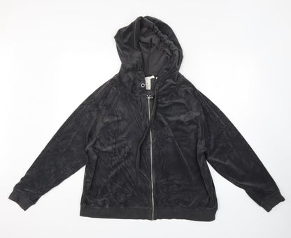 Additional front view of LOGG women’s grey full zip hoodie, size L