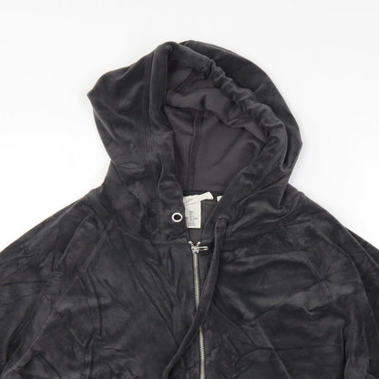 Close-up detail of LOGG women’s grey full zip hoodie, size L