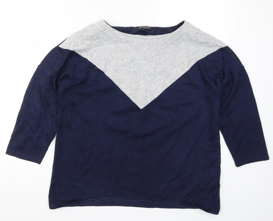 Bonmarché Womens Blue  Knit Pullover Jumper Size 14  - Colourblock