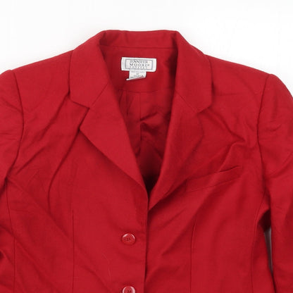 Jennifer Moore Womens Red   Jacket  Size 8