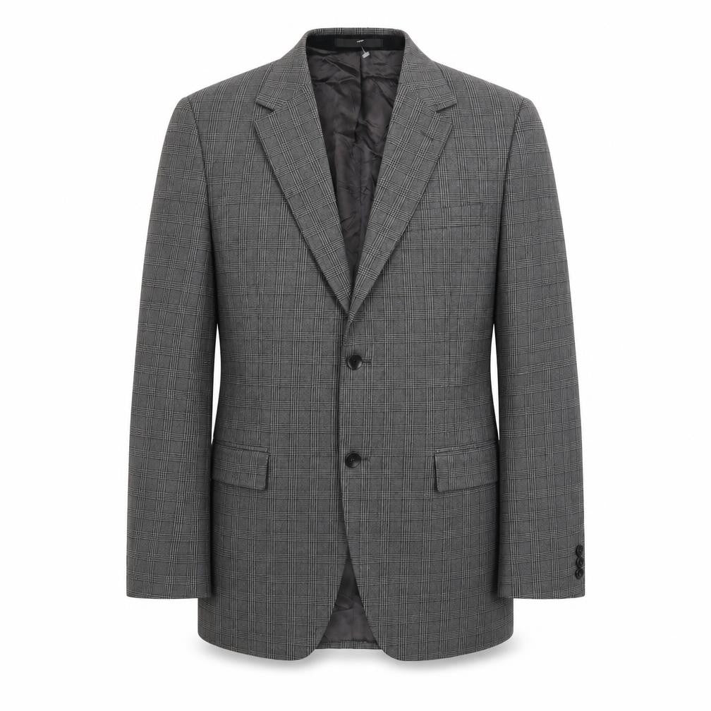 Azzaro Mens Grey Check  Jacket Suit Jacket Size 44