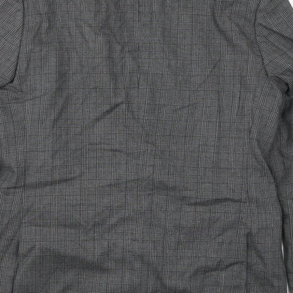 Brand and care label for Azzaro men’s grey check jacket suit jacket, size 44