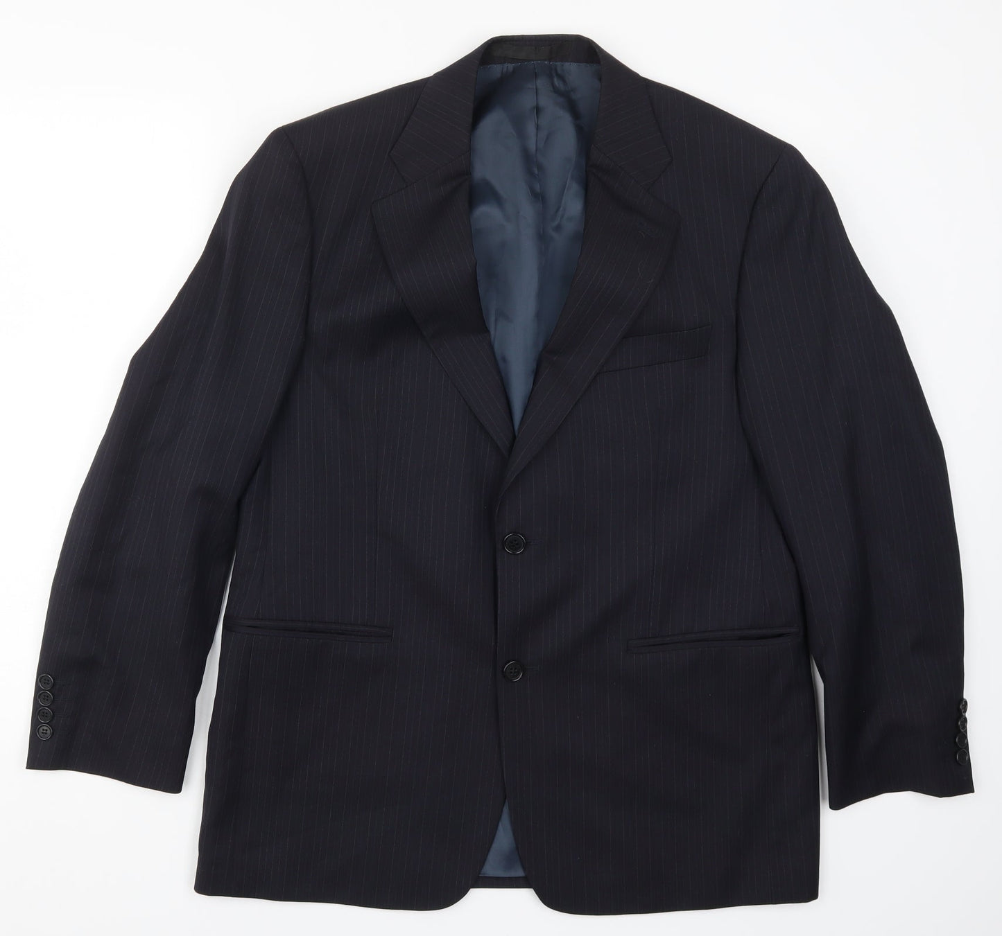 Marks and Spencer Mens Blue Striped  Jacket Suit Jacket Size 40