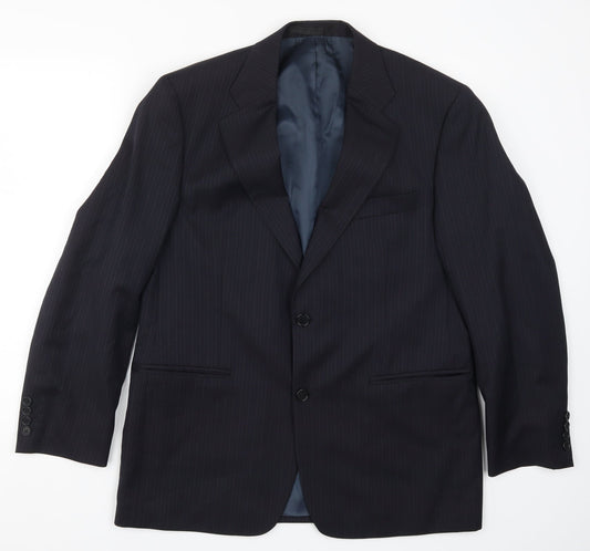 Marks and Spencer Mens Blue Striped  Jacket Suit Jacket Size 40