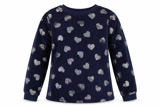 George Girls Blue Solid  Top Pyjama Top Size 8-9 Years  - Love Hearts