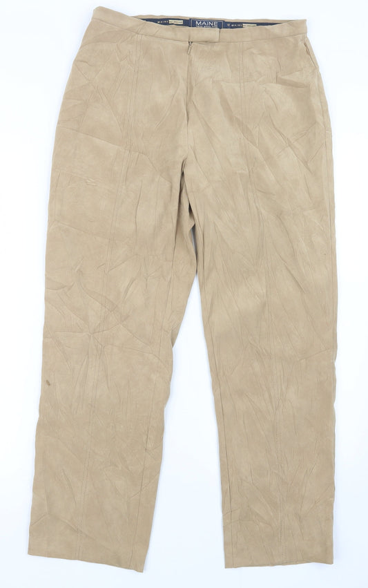 Maine Womens Beige   Trousers  Size 12 L27.5 in