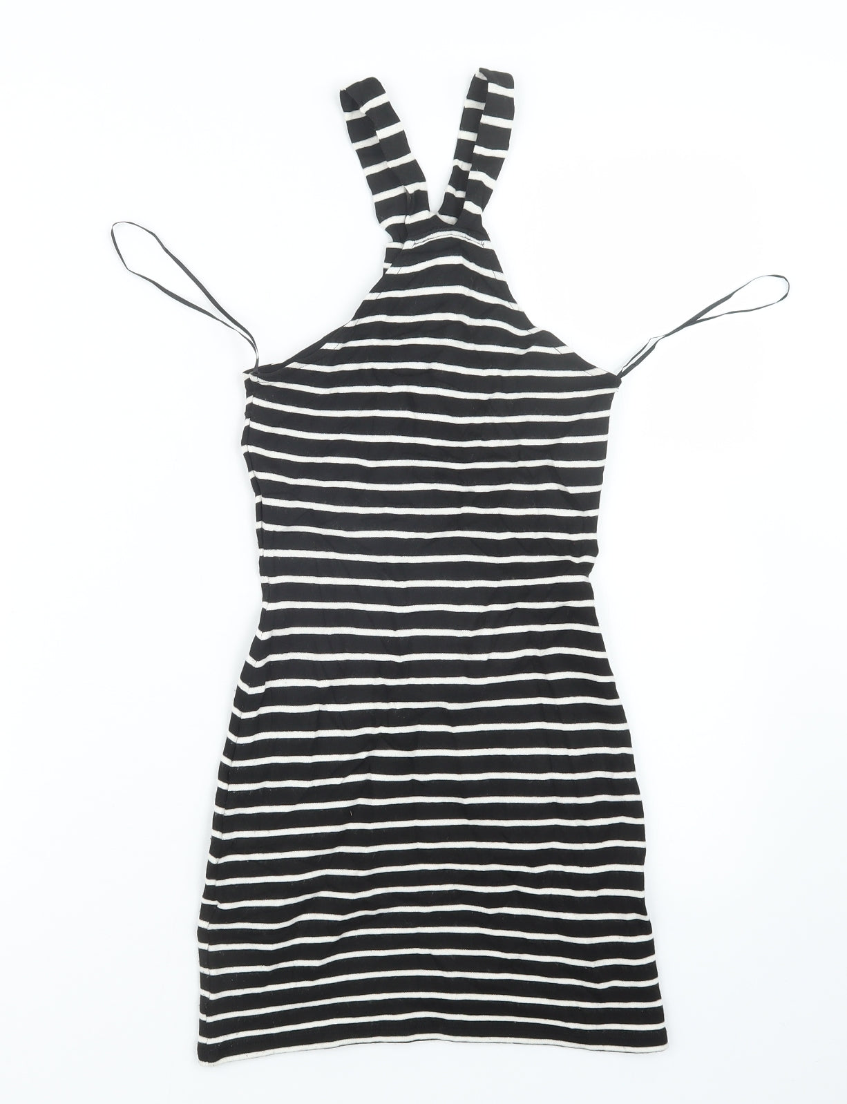 Topshop Womens Black Striped  Mini  Size 4