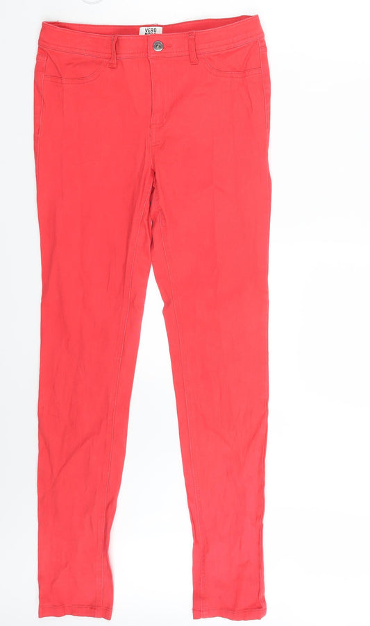 VERO MODA Womens Red  Denim Skinny Jeans Size 28 in L30 in