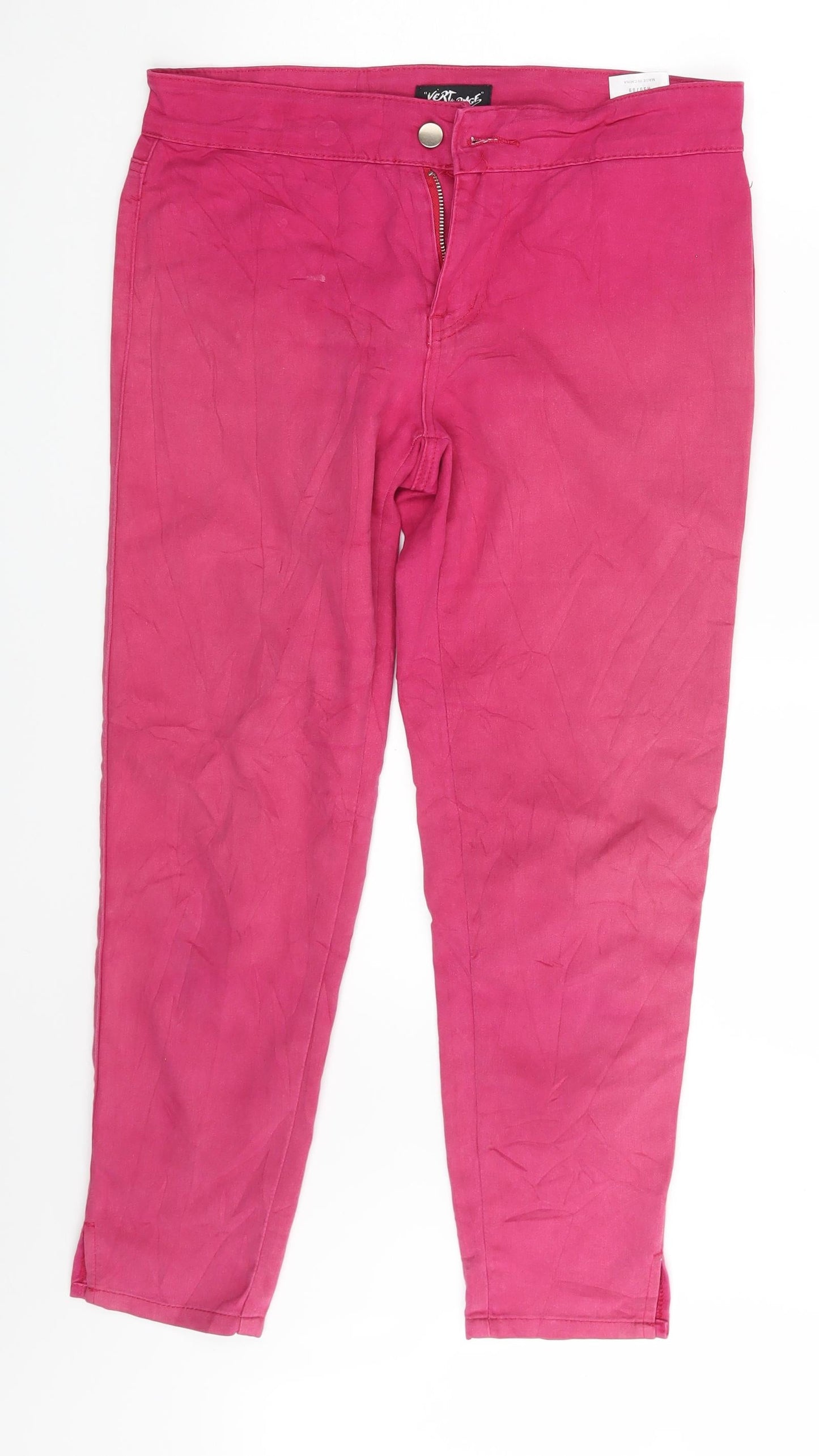 Vert de Womens Pink  Denim Capri Trousers Size M L25 in