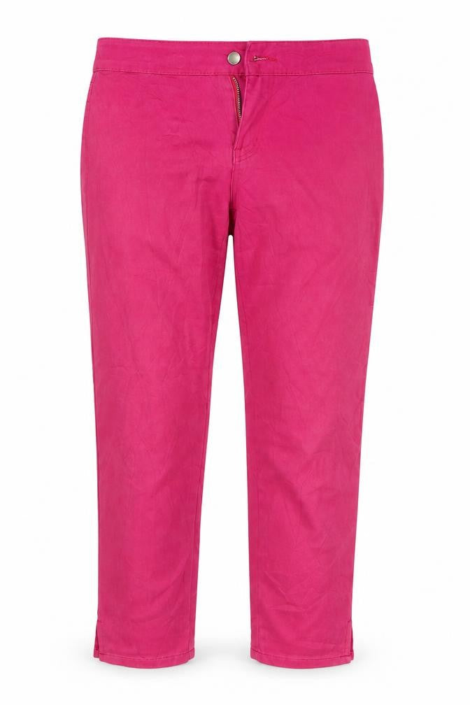 Vert de Womens Pink  Denim Capri Trousers Size M L25 in