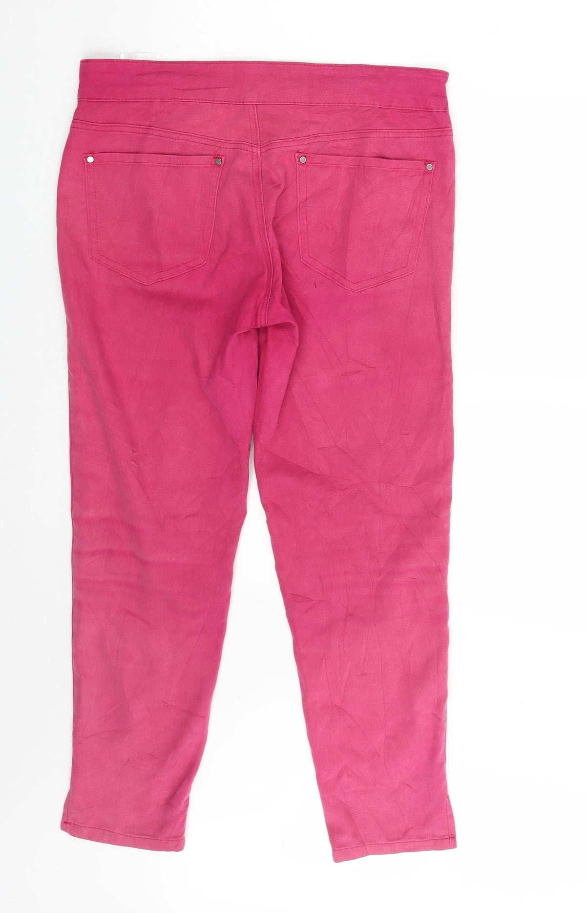 Vert de Womens Pink  Denim Capri Trousers Size M L25 in