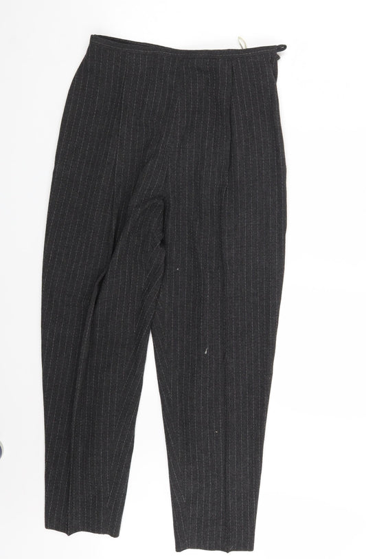 BHS Womens Grey Striped  Chino Trousers Size 16 L27 in