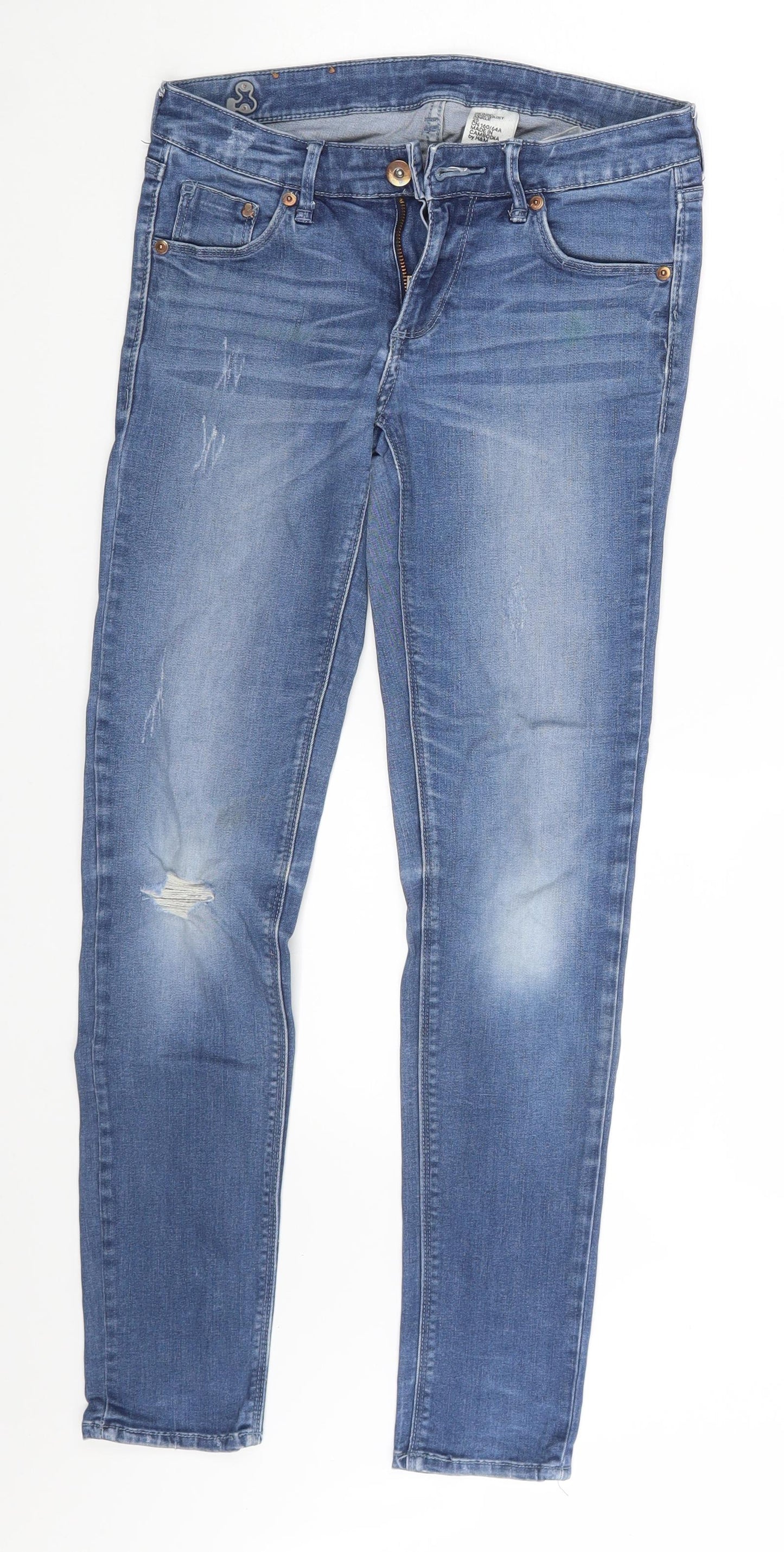 H&M Womens Blue  Denim Skinny Jeans Size 26 in L27 in