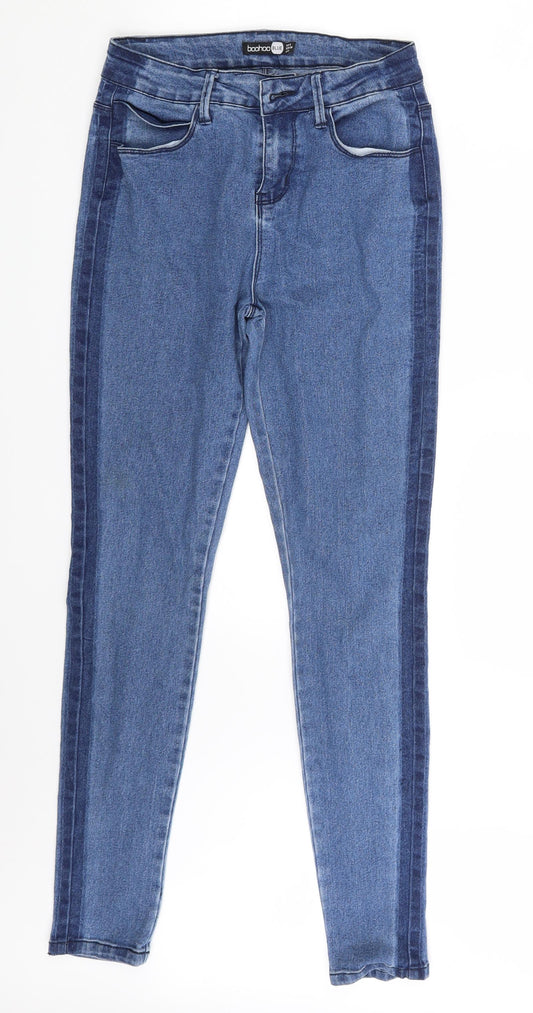 Preloved Boohoo Womens Blue  Denim Skinny Jeans Size 8 L29 in - Front