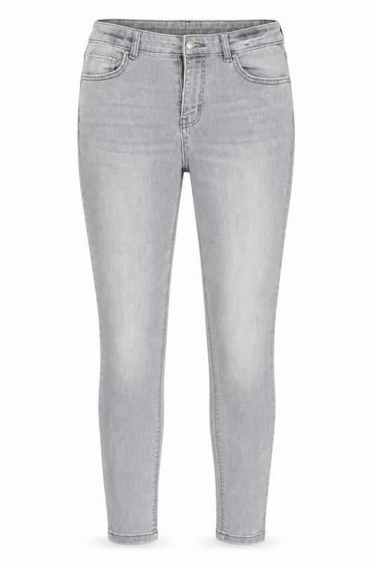 Front view of Denim Co. women’s grey denim skinny jeans, size UK 14, 27-inch leg