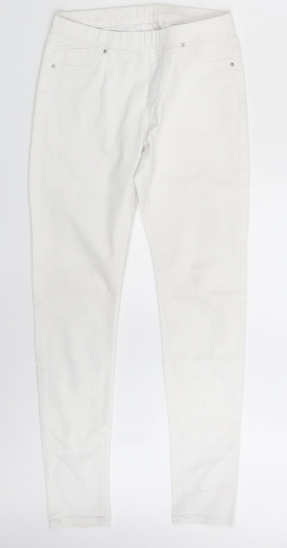 Additional front view of Denim Co. women’s white denim jegging jeans, size UK 6, 29-inch leg