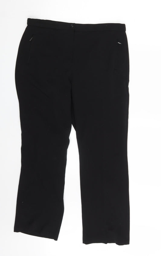M&S Womens Black   Trousers  Size 12 L26 in