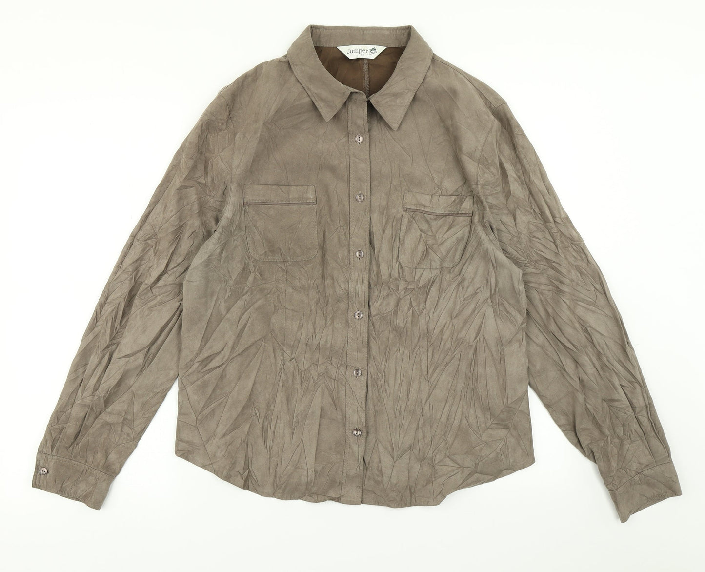 Jumper Womens Brown   Basic Button-Up Size 18