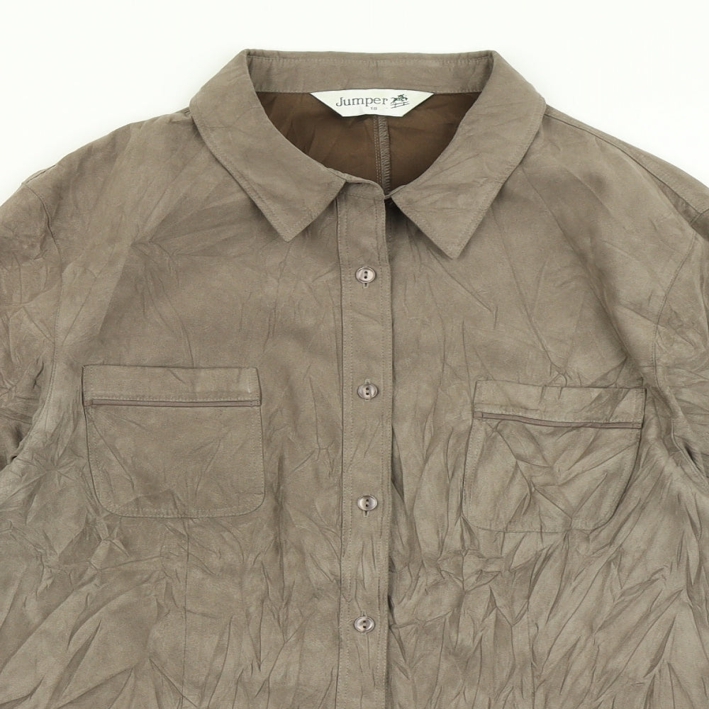 Jumper Womens Brown   Basic Button-Up Size 18