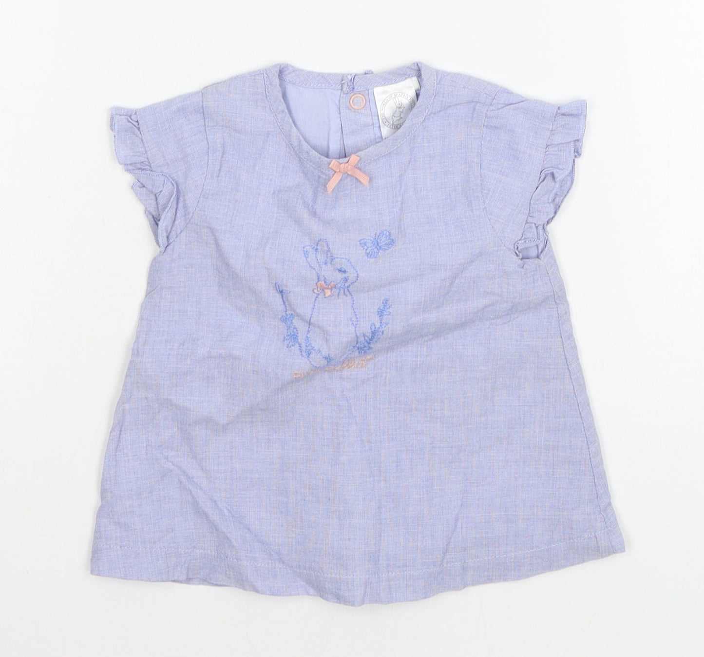 TU Girls Blue  Jersey Basic T-Shirt Size 6-9 Months  - Peter Rabbit