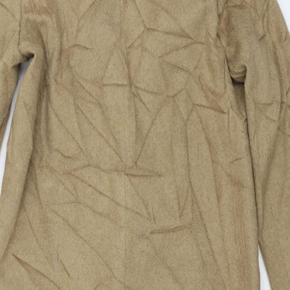 Brand and care label for Atmosphere women’s brown overcoat coat, size UK 10