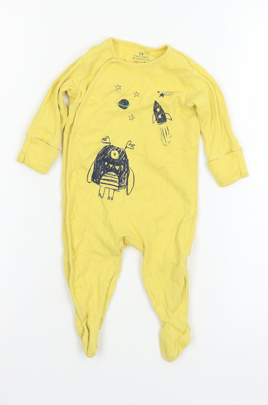 NEXT Baby Yellow  Jersey Babygrow One-Piece Size 0-3 Months  - Rockets