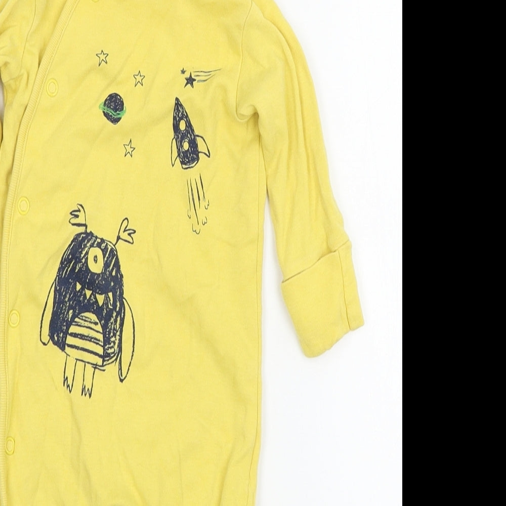 NEXT Baby Yellow  Jersey Babygrow One-Piece Size 0-3 Months  - Rockets
