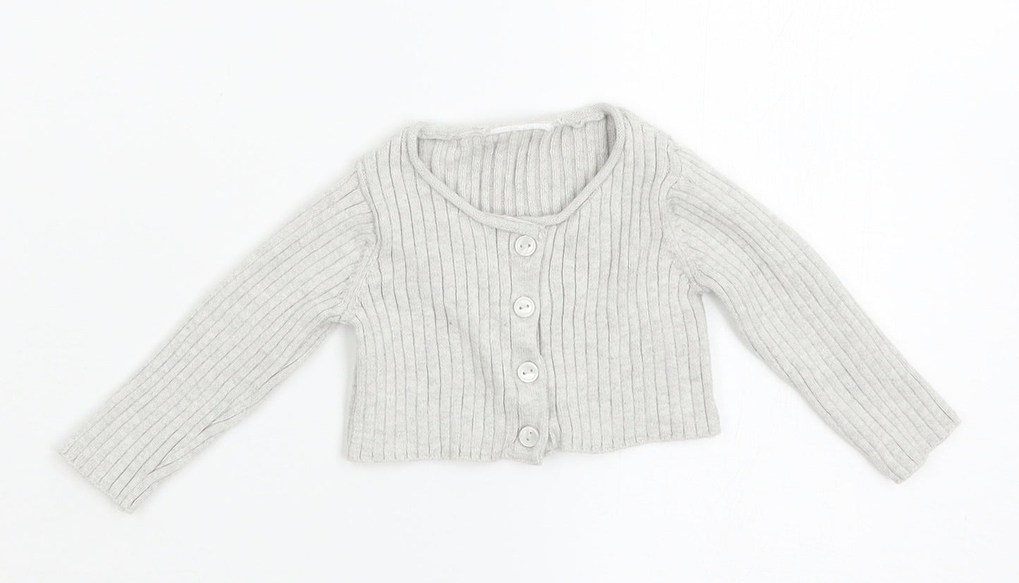 NEXT Girls Grey  Knit Cardigan Jumper Size 0-3 Months