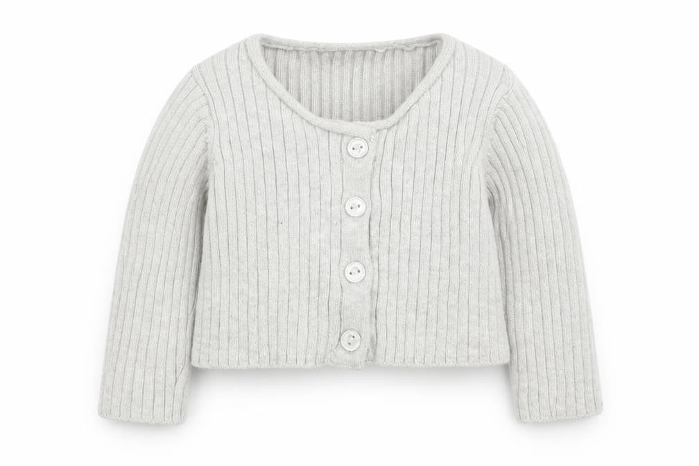 Next Girls Grey  Knit Cardigan Jumper Size 0-3 Months