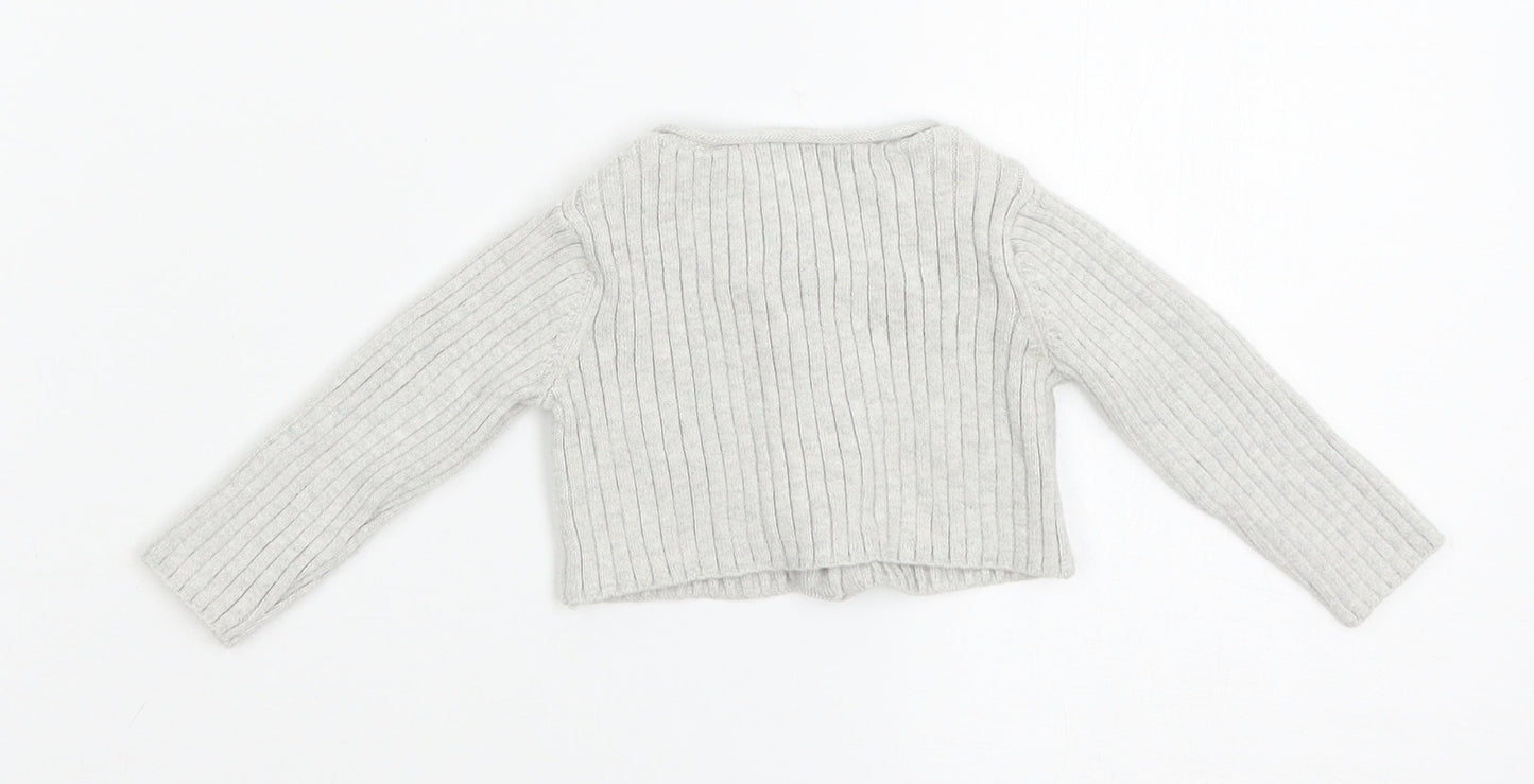 NEXT Girls Grey  Knit Cardigan Jumper Size 0-3 Months