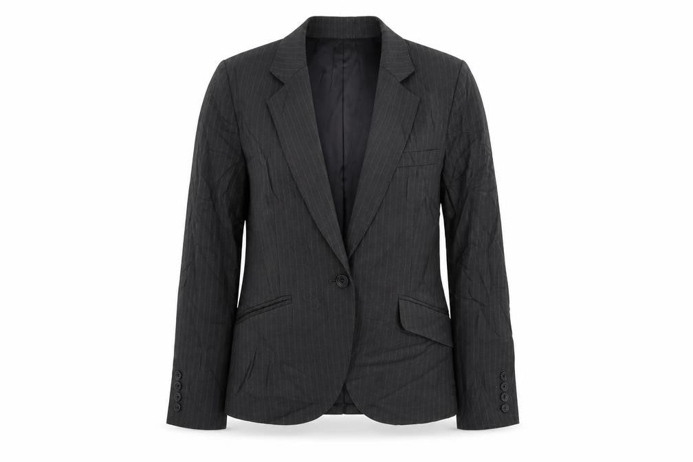 Proportion Womens Grey Striped  Jacket Blazer Size M