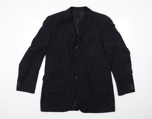 Burton Mens Blue  Rayon Jacket Suit Jacket Size 42
