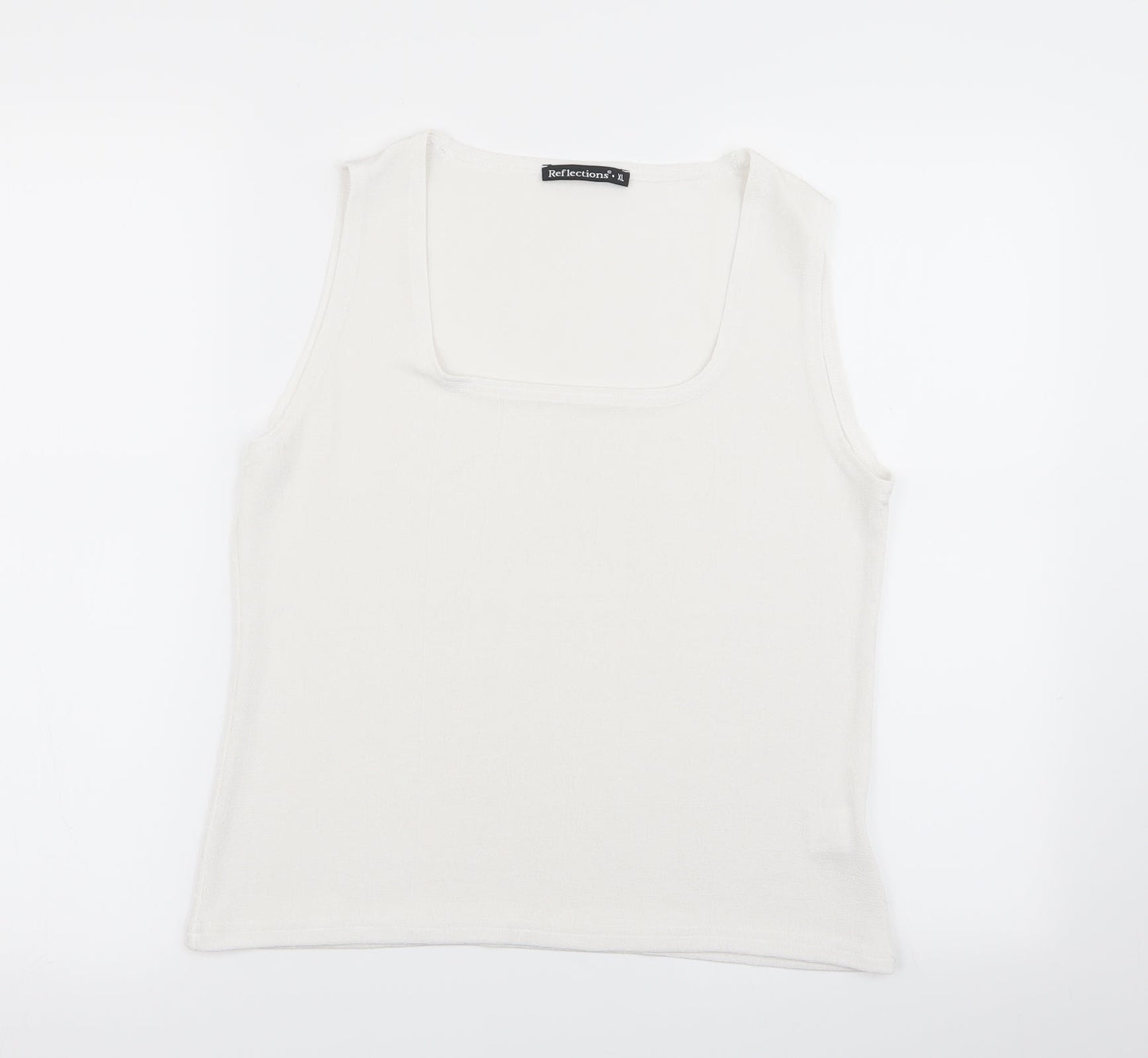 Reflections Womens White   Basic Tank Size XL