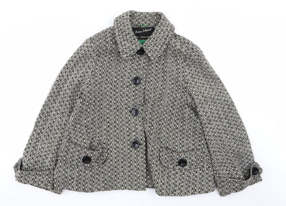 River Island Womens Multicoloured Geometric  Overcoat Coat Size 14
