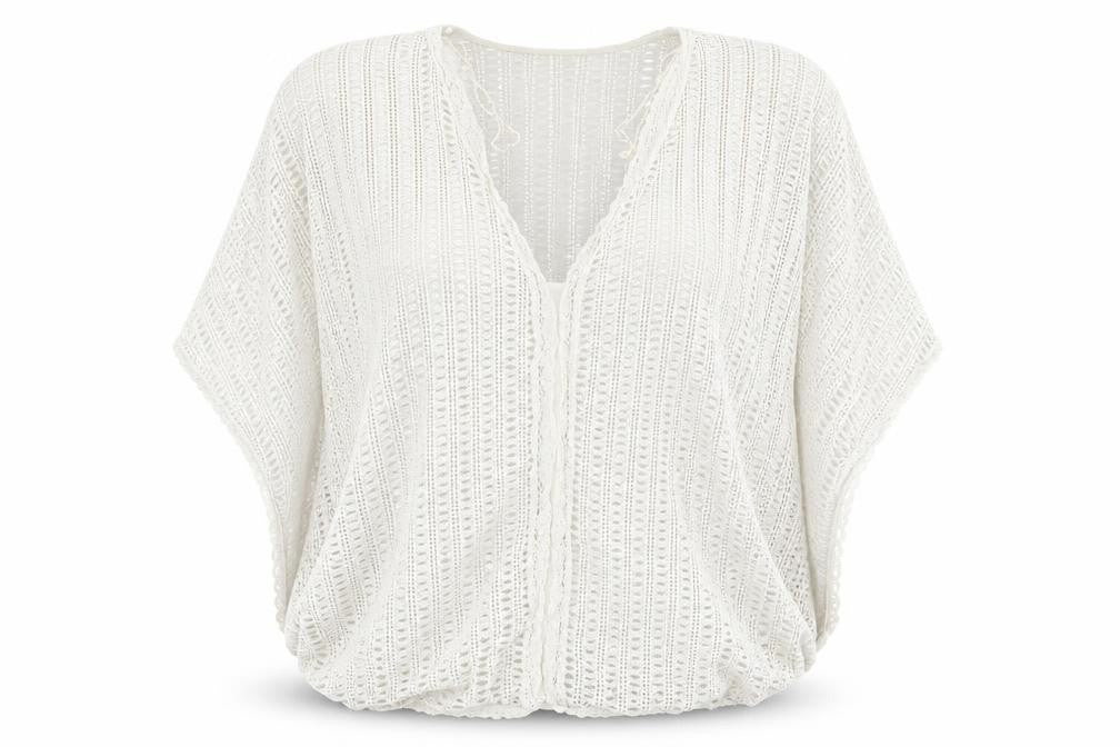 Select Womens White Geometric  Pullover Jumper Size M  - size s/m