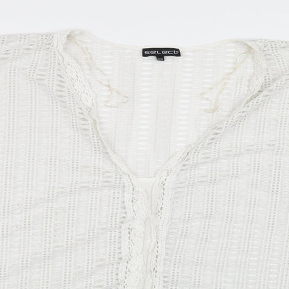 Select Womens White Geometric  Pullover Jumper Size M  - size s/m